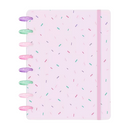Kit Papelaria Fofa Kawaii Caderno de Discos Tons Rosa