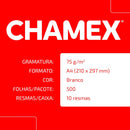 Papel Sulfite A4 75g, Chamex, Caixa com 10 Pacotes x 500 Folhas cada